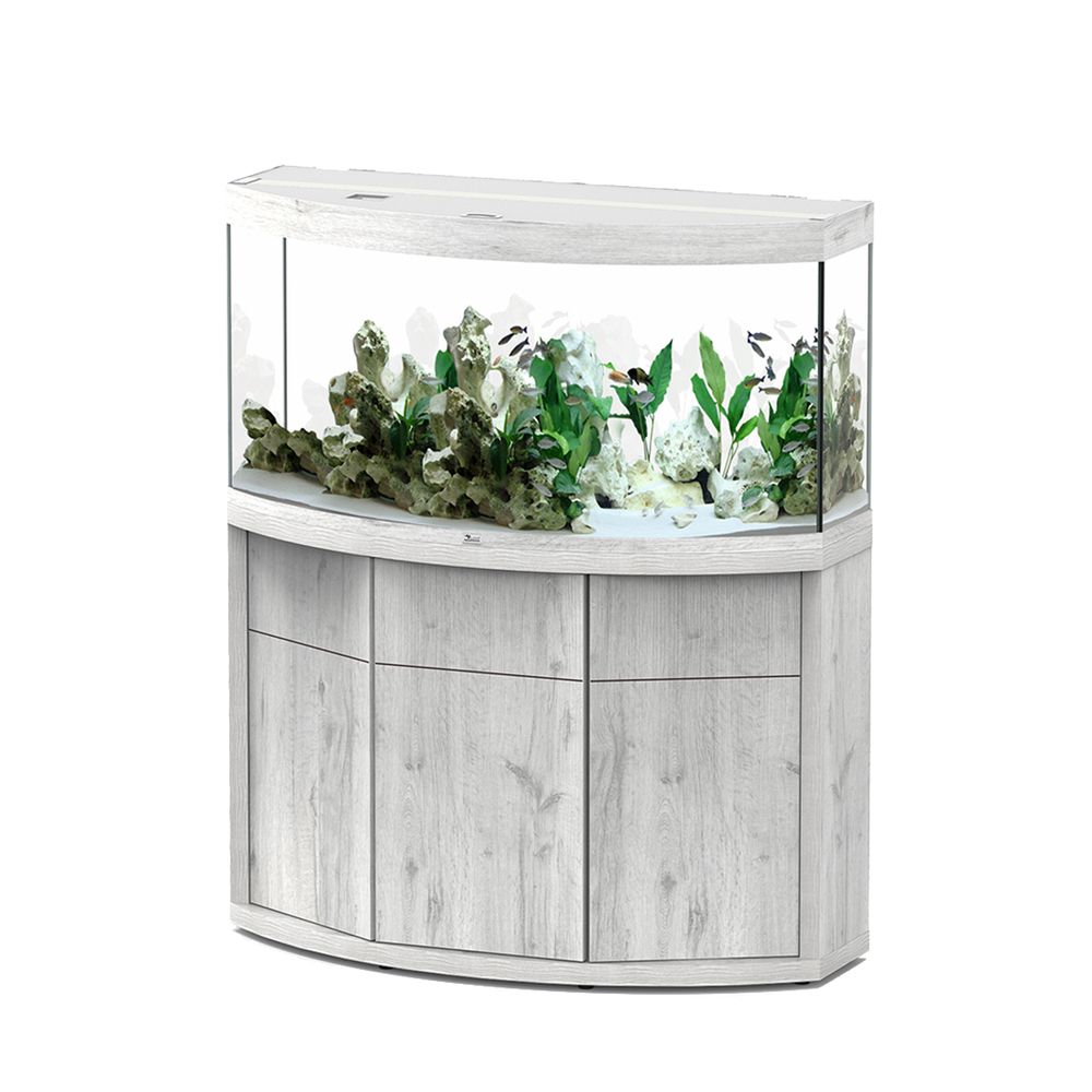 Meuble avec aquarium Sublime Horizon bois chêne blanc - 120,4x49x83 cm