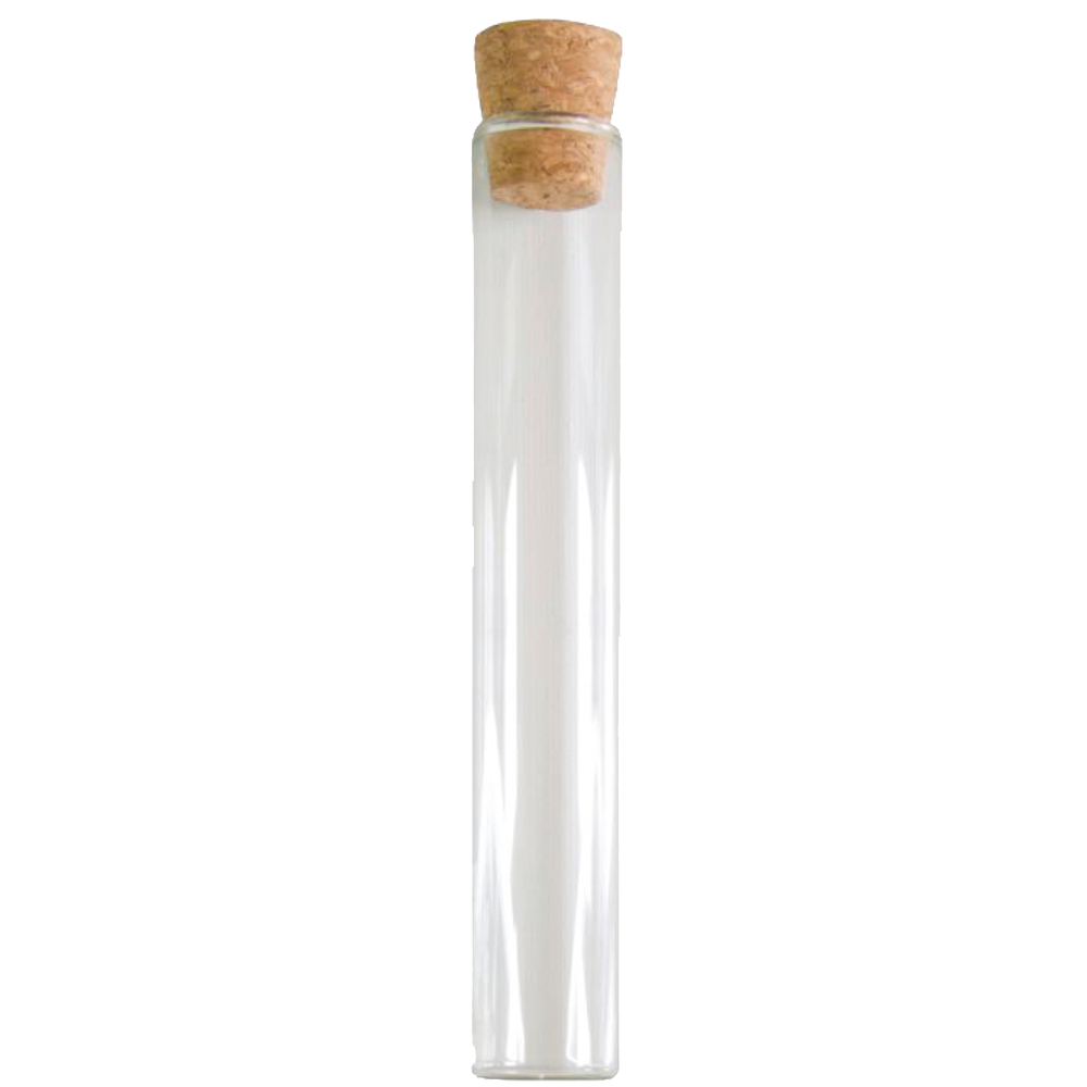 Tube à essai en verre et bouchon en liège - 2. 5x10cm