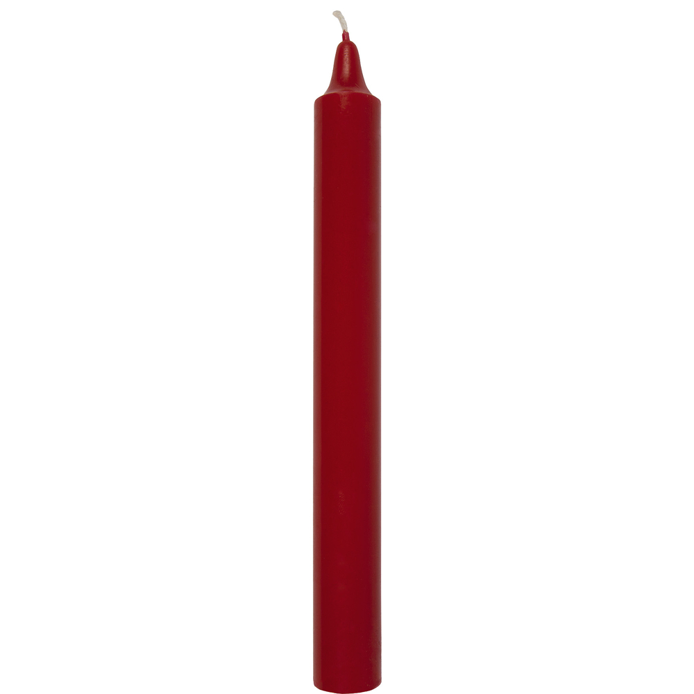 Bougie, coloris rouge - H. 17cm