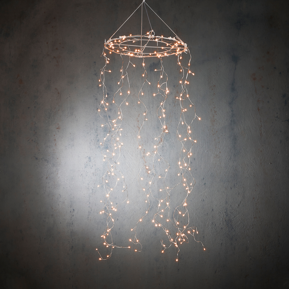 Lustre blanc chaud 240 LED IP44 avec minuteur - L. 100xD. 30cm