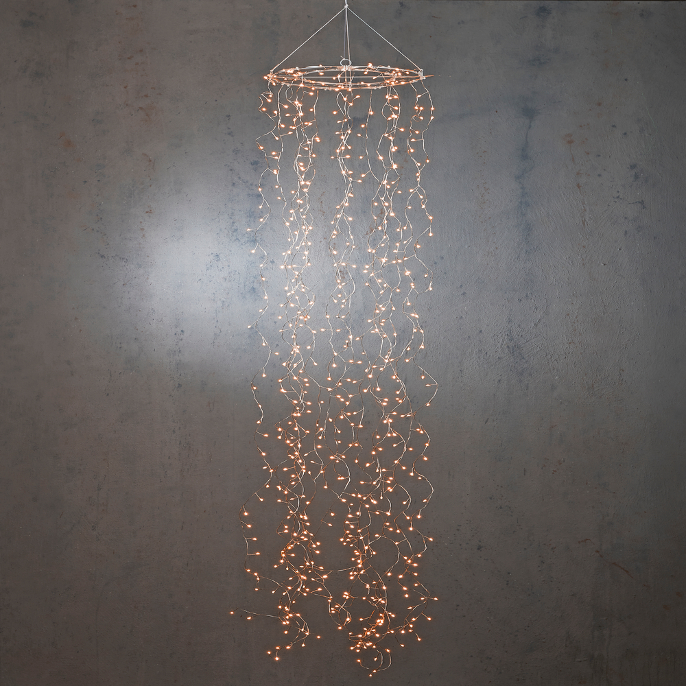 Lustre blanc chaud 640 LED IP44 - L. 200xD. 30cm