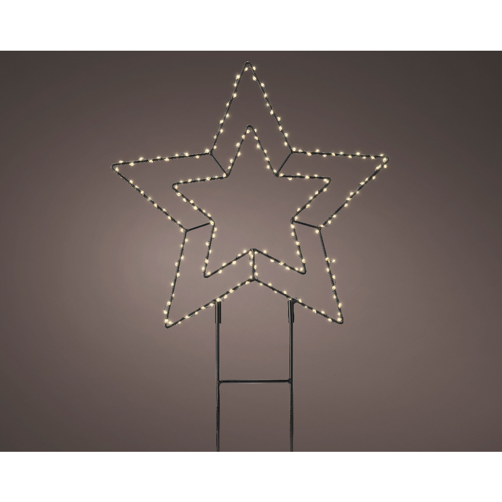 Décoration de Noël d'intérieur, Etoile à Piquer LED blanches H. 38cm