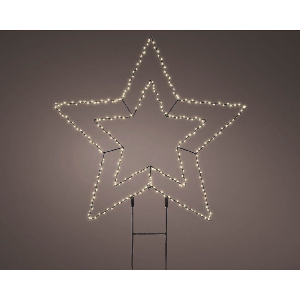 Décoration de Noël d'intérieur, Etoile à Piquer LED blanches H. 58cm