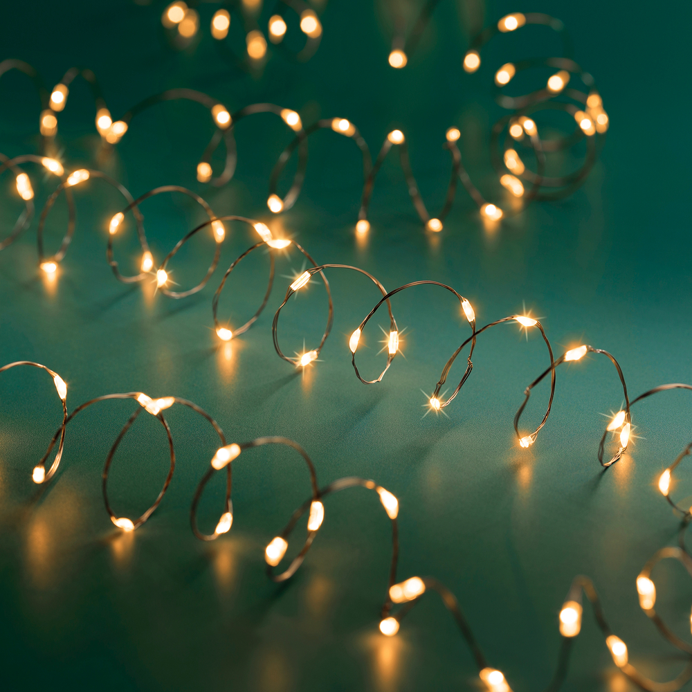 Guirlande lumineuse animée 240 micro-led, blanc chaud - 12m