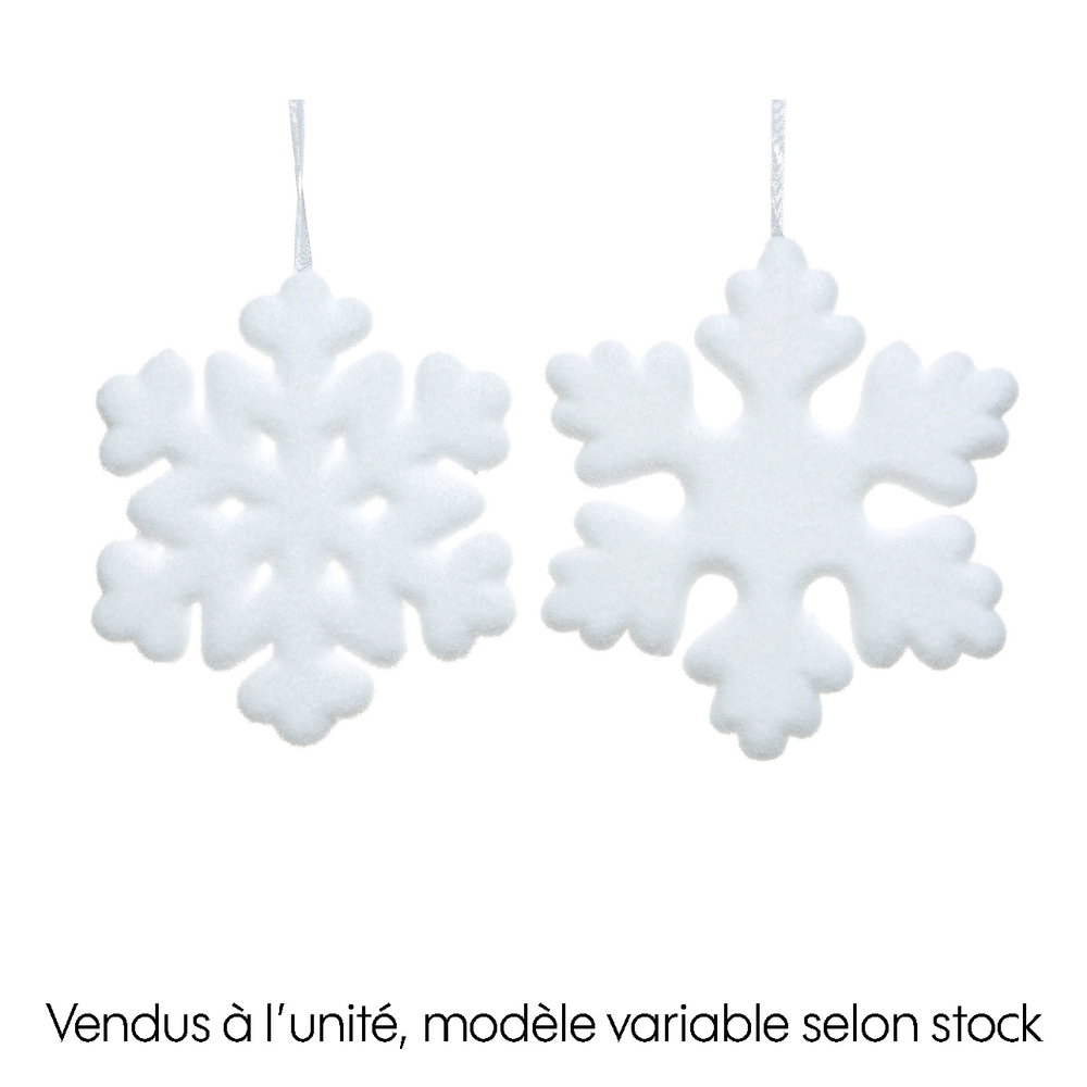 Suspension de Noël en mousse : flocon de neige, coloris blanc - L. 42cm