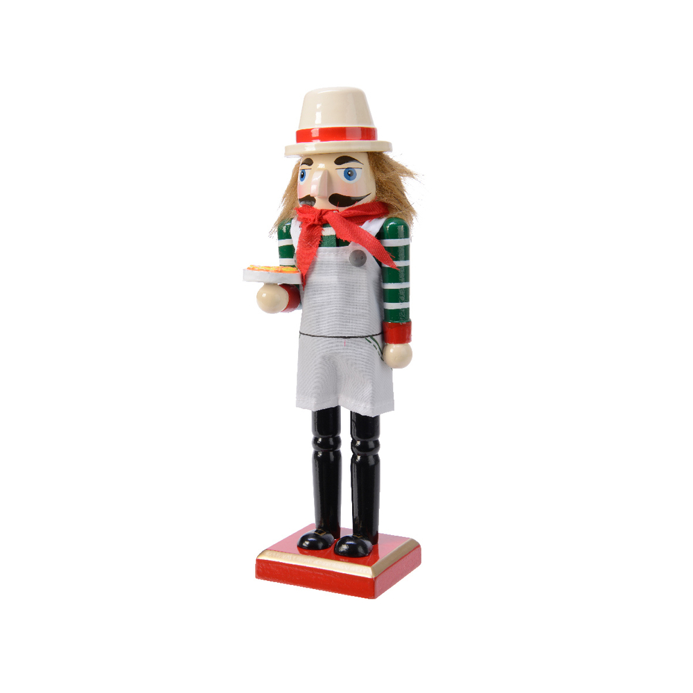 Casse Noisette pour décoration de Noël Italie vert et blanc - H. 25cm