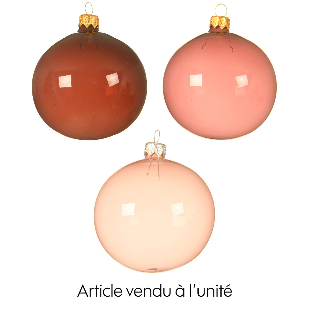 Boule de Noël en verre transparentes multicolores D. 8cm