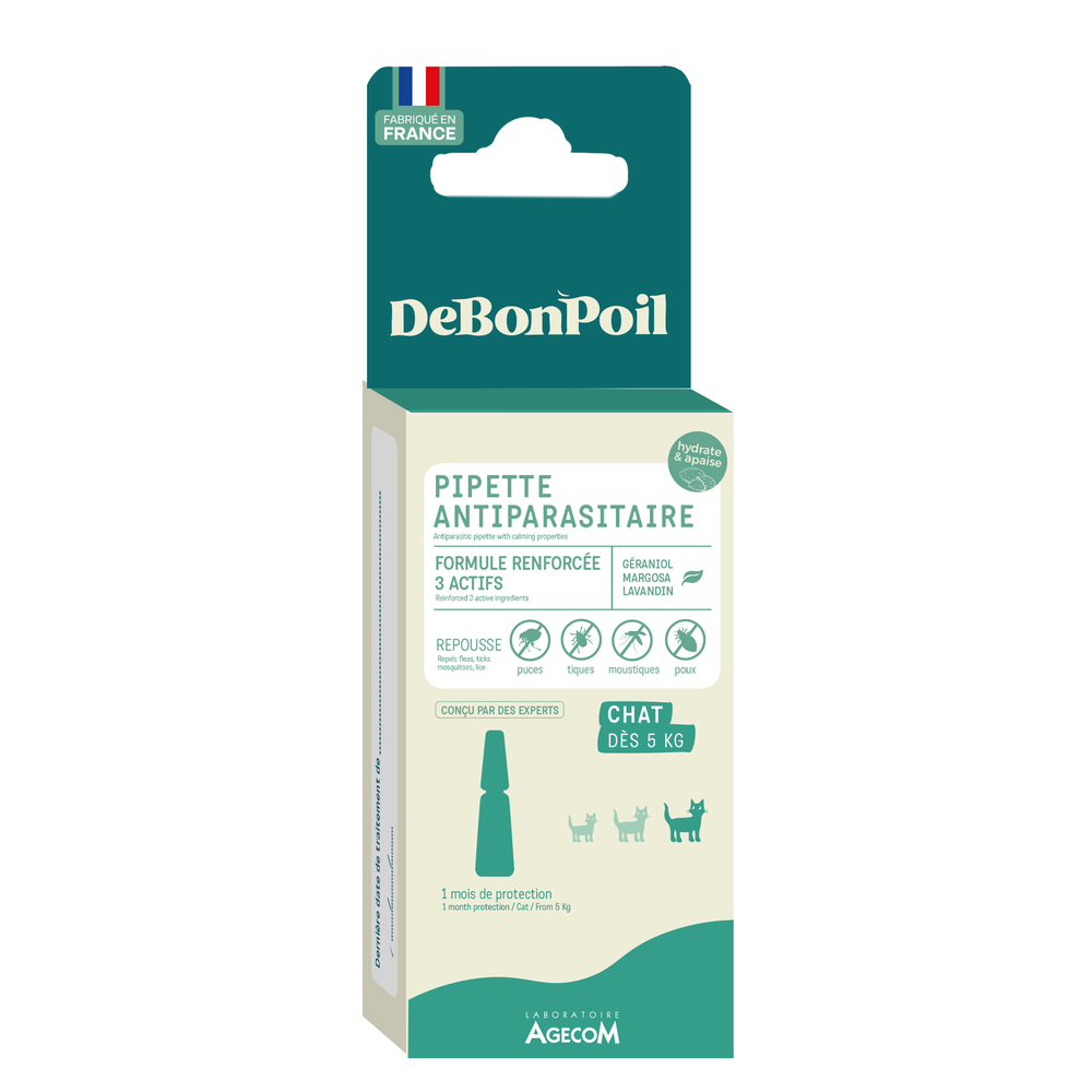 Pipette Actiplant'3 antiparasitaire & apaisante chat 5 kg x1