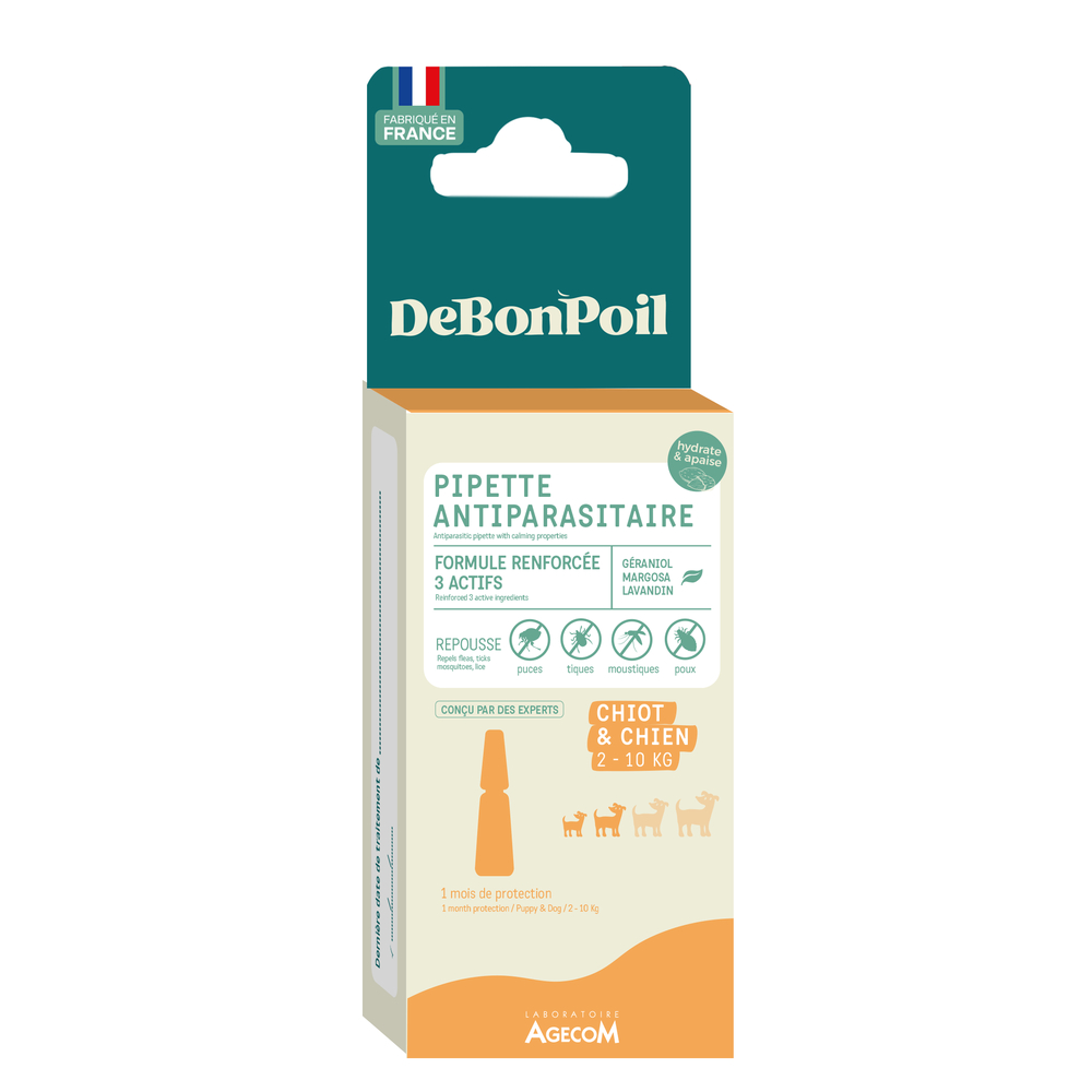 Pipette antiparasitaire & apaisante Chiot/chien (2-10 kg) x1