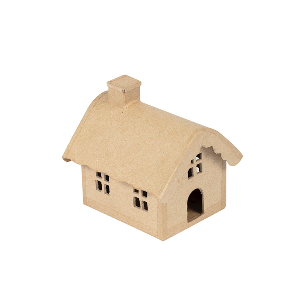 Maison en papier maché 12x10,5x11 cm