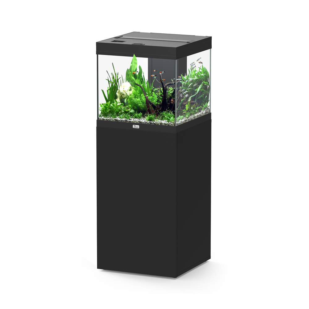 Aquarium équipé Aqua Tower 120 LED avec meuble, noir - 120L