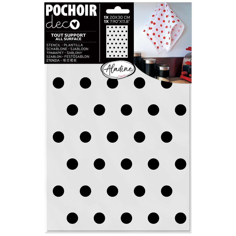 Pochoir déco tous supports pois