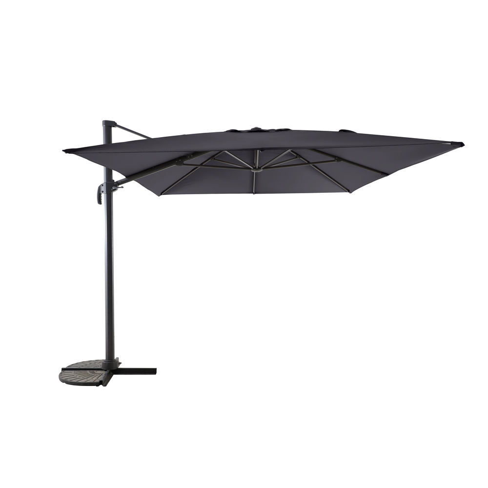 Parasol déporté HALO toile anthracite chiné 400x300cm