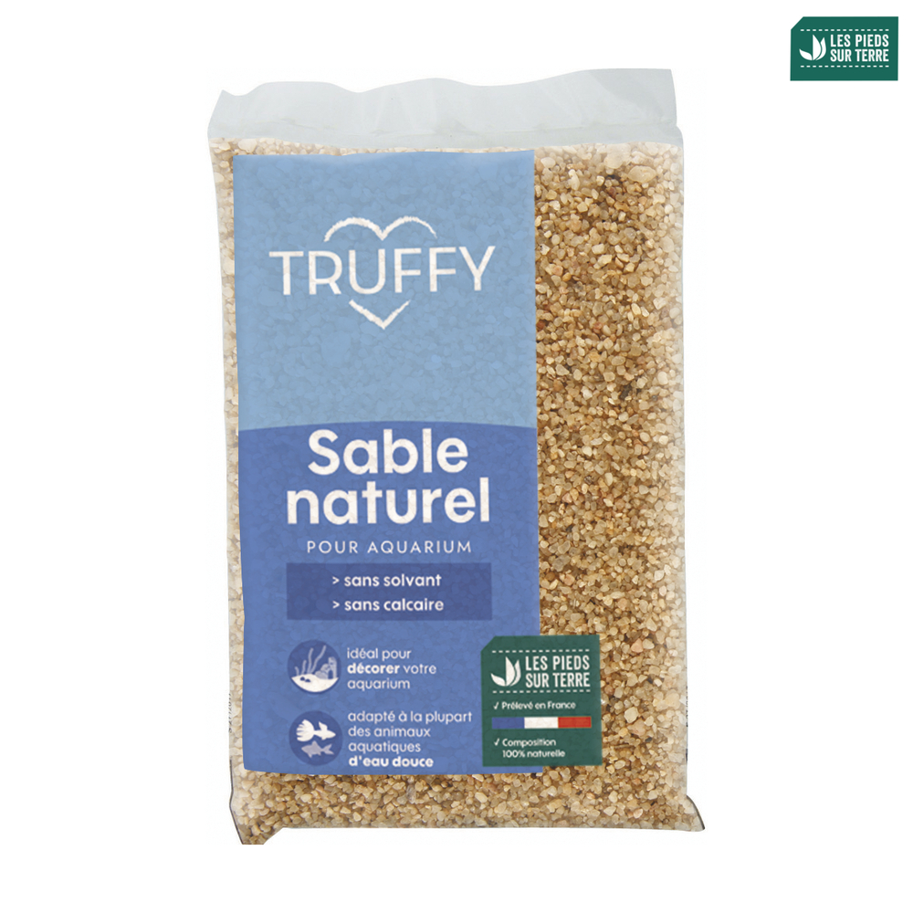 Sable naturel de rivière pour aquarium d'eau douce Truffy 1kg