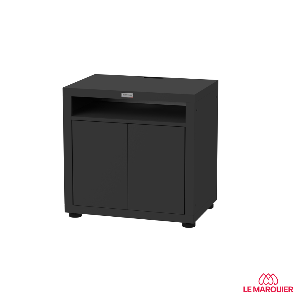 Meuble avec tablette pour cuisine d'extérieur, noir - L. 80xl. 55xH. 79cm