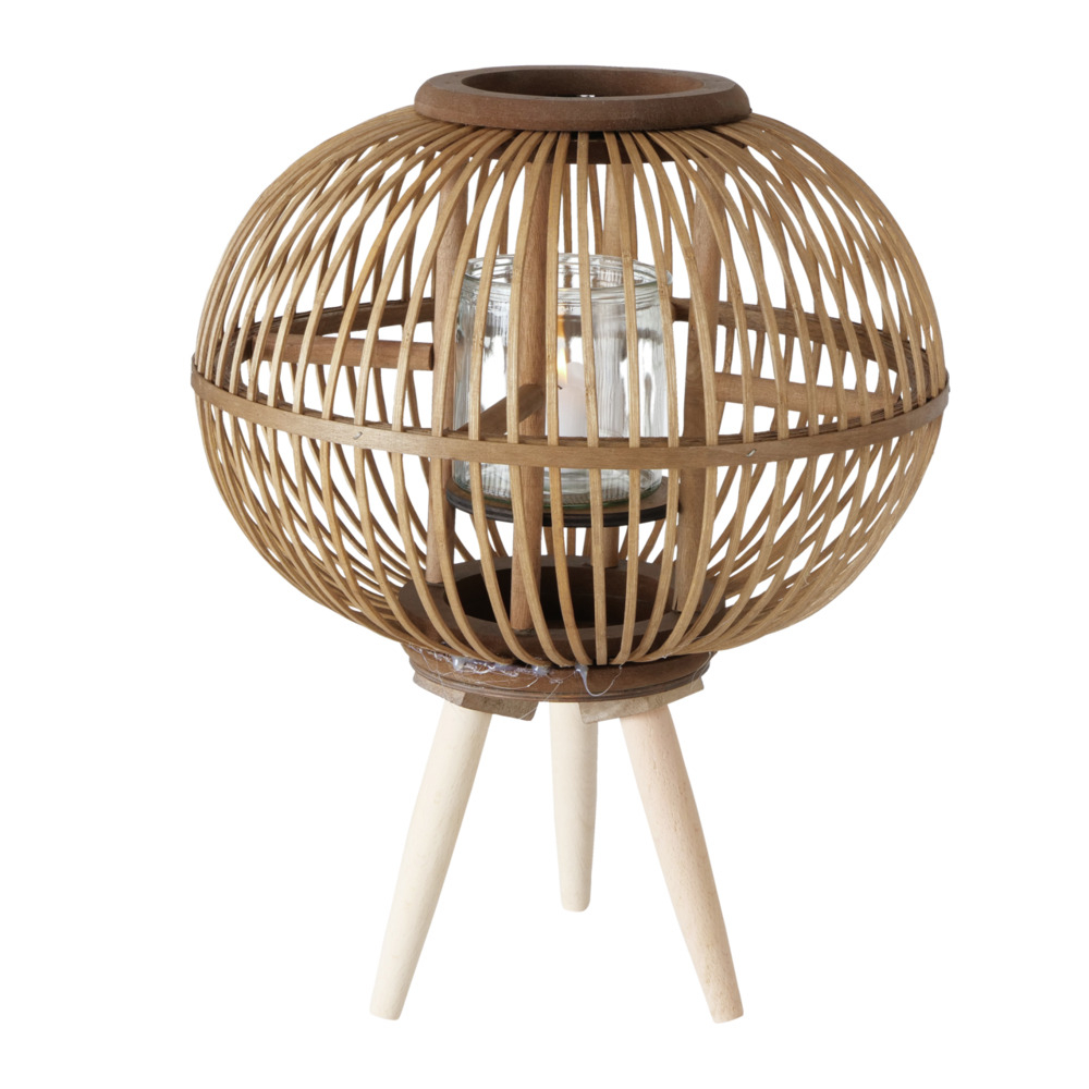 Photophore Mavra en bambou - H. 42cm