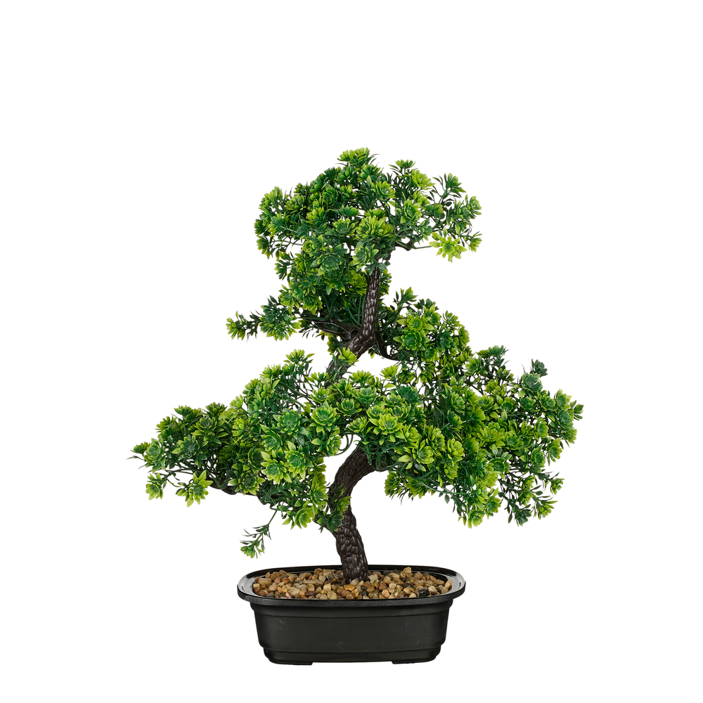 Plante artificielle en pot 'Bonsai', coloris vert - L. 30xl. 30xH. 38cm