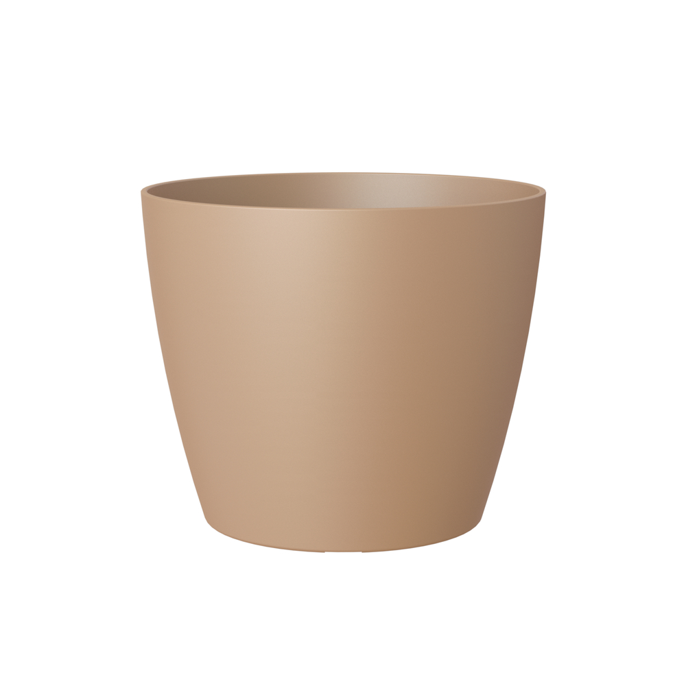 Cache-pot d'intérieur San Remo en plastique beige foncé Ø9cm