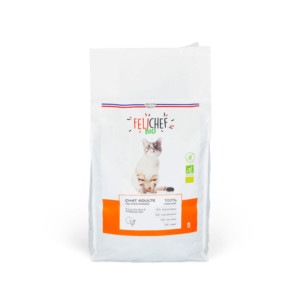 Croquettes à la volaille bio sans céréales Chat adulte - Sac de 5kg