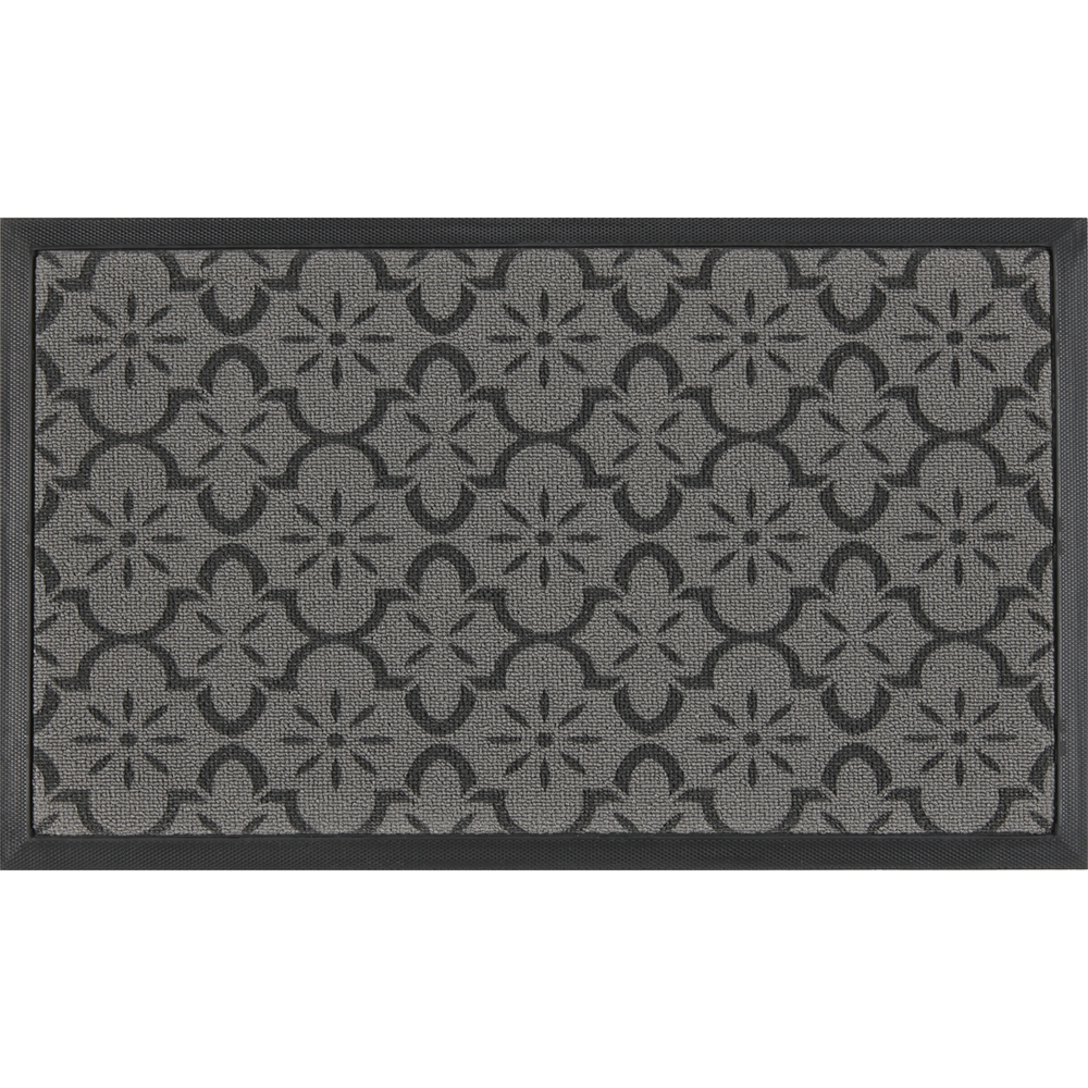 Tapis Gien antidérapant brossant, coloris gris - L. 75xl. 45cm