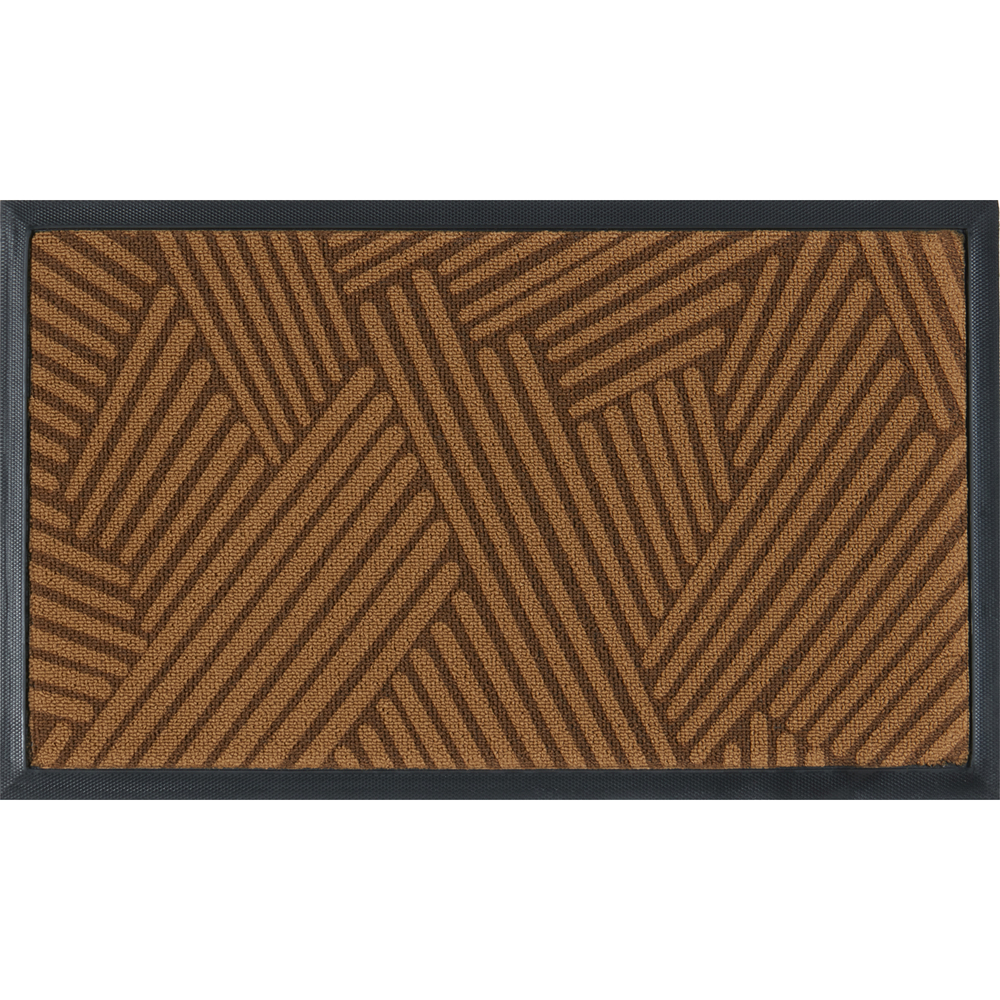 Tapis Gien antidérapant brossant, coloris marron - L. 75xl. 45cm