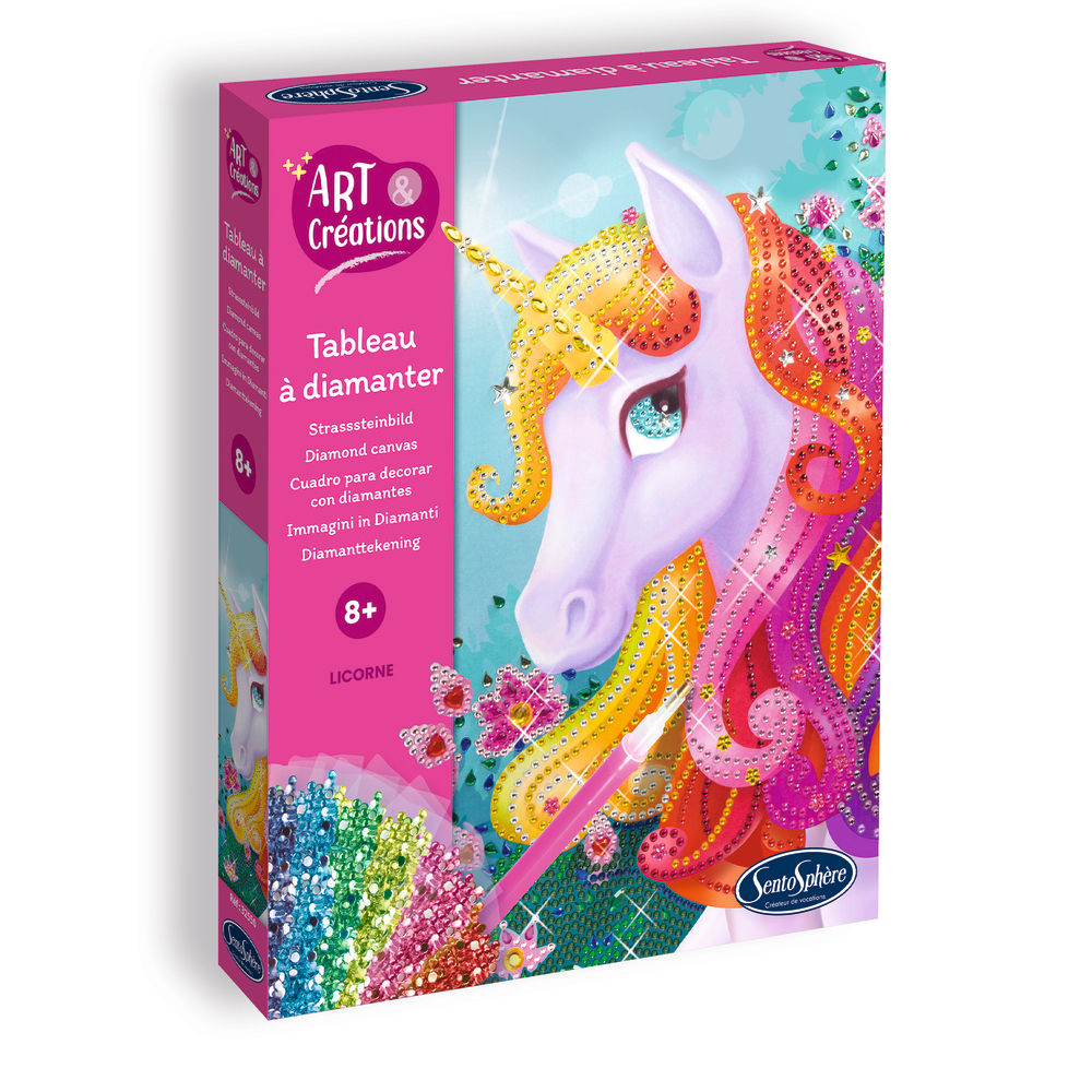 Kit d'art créatif DIY : Canevas à diamanter Licorne