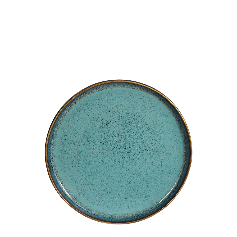 Assiette Nouka en céramique bleue D. 21,5 cm