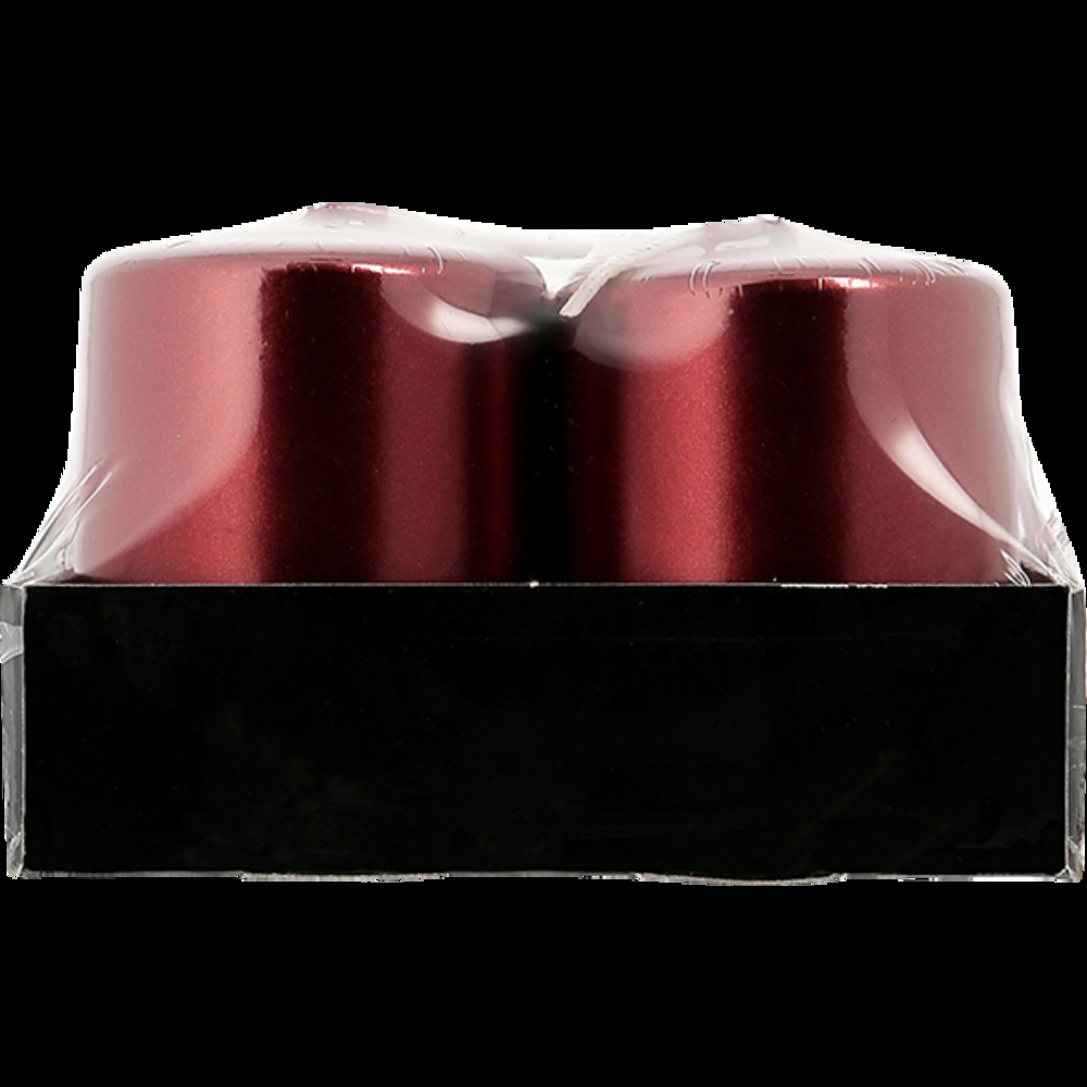 Lot de 4 bougies, coloris rouge métallisé - D. 3,8xH. 5cm