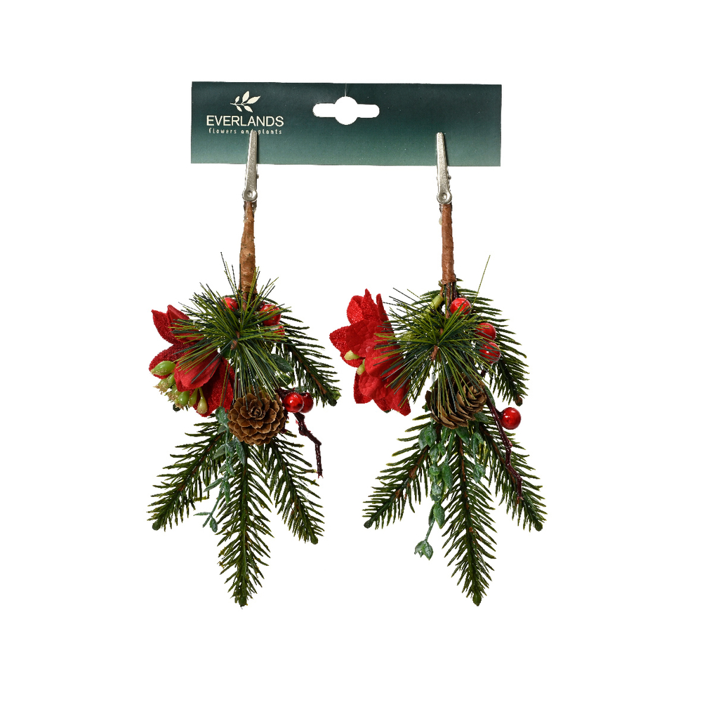 Mini bouquet fleurs baies h 23 cm