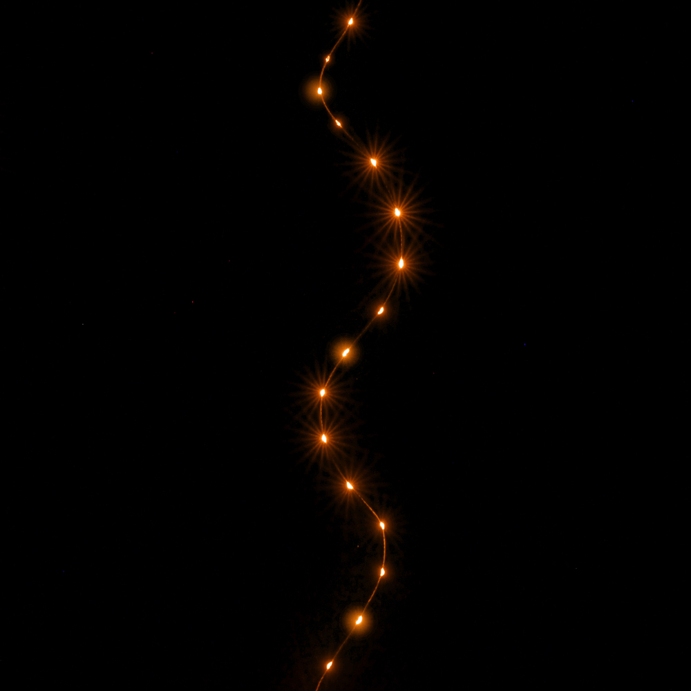 Guirlande lumineuse animée 150 micro-led, orange - 7,5m