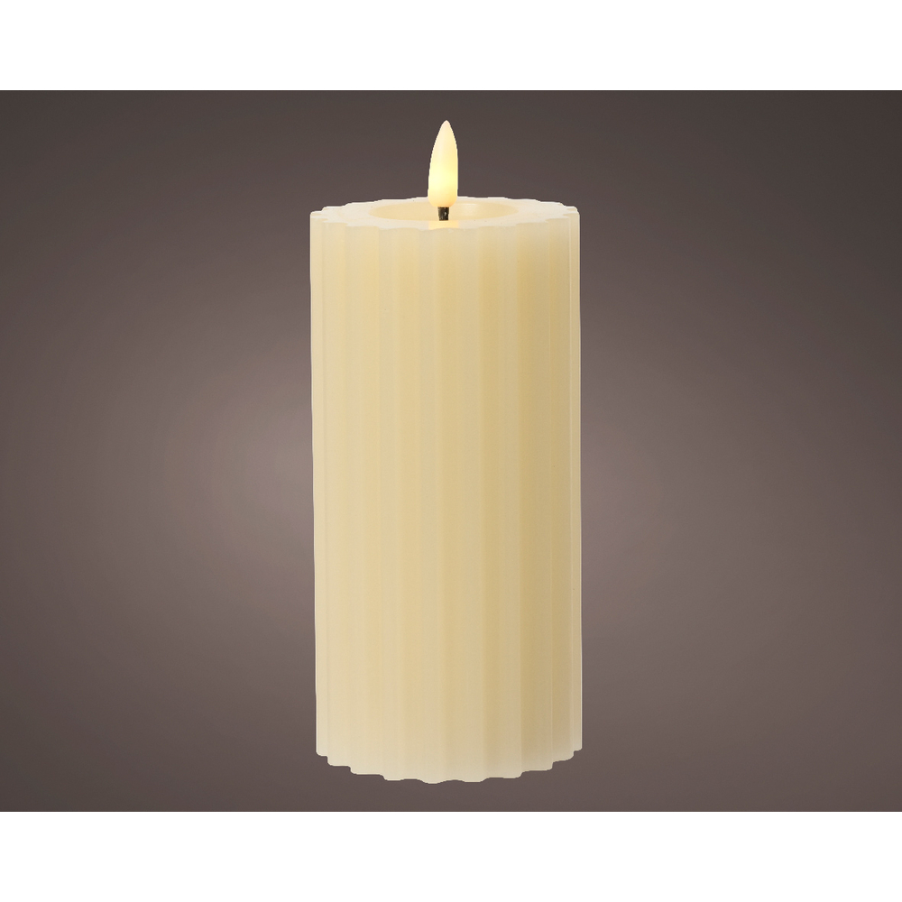 Bougie scupltée coloris crème H17,3cm