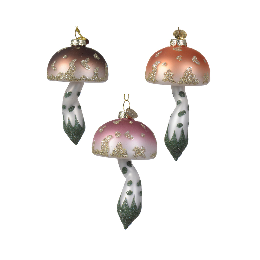 Suspension en verre champignon paillette