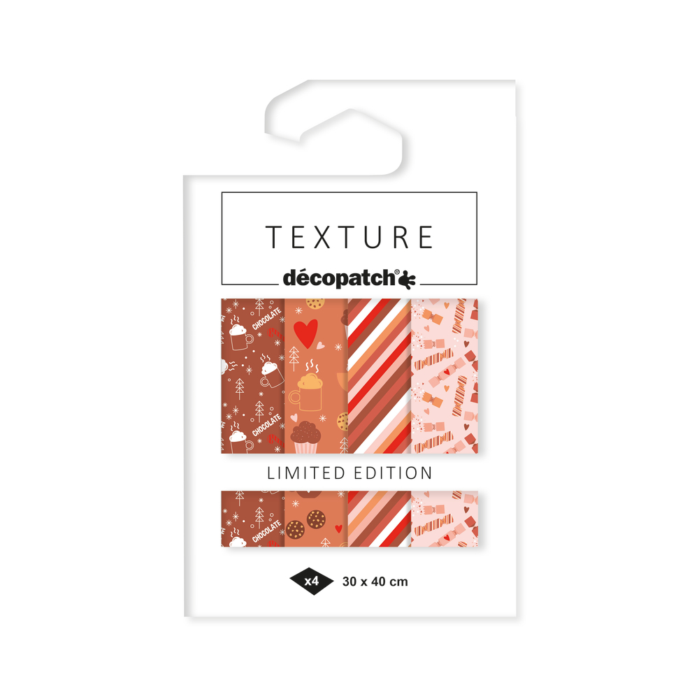 Assortiment de Papier Foil pour déco de Noël Choco 30x40 - 4 feuilles