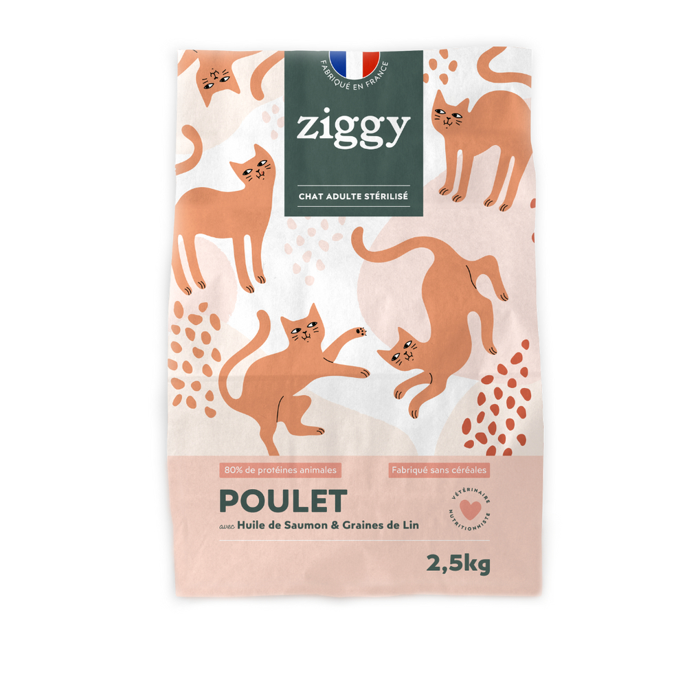 Croquettes pour chat adulte stérilisé au poulet 2,5kg