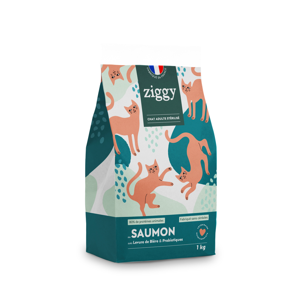 Croquettes pour chat adulte stérilisé au saumon 1kg