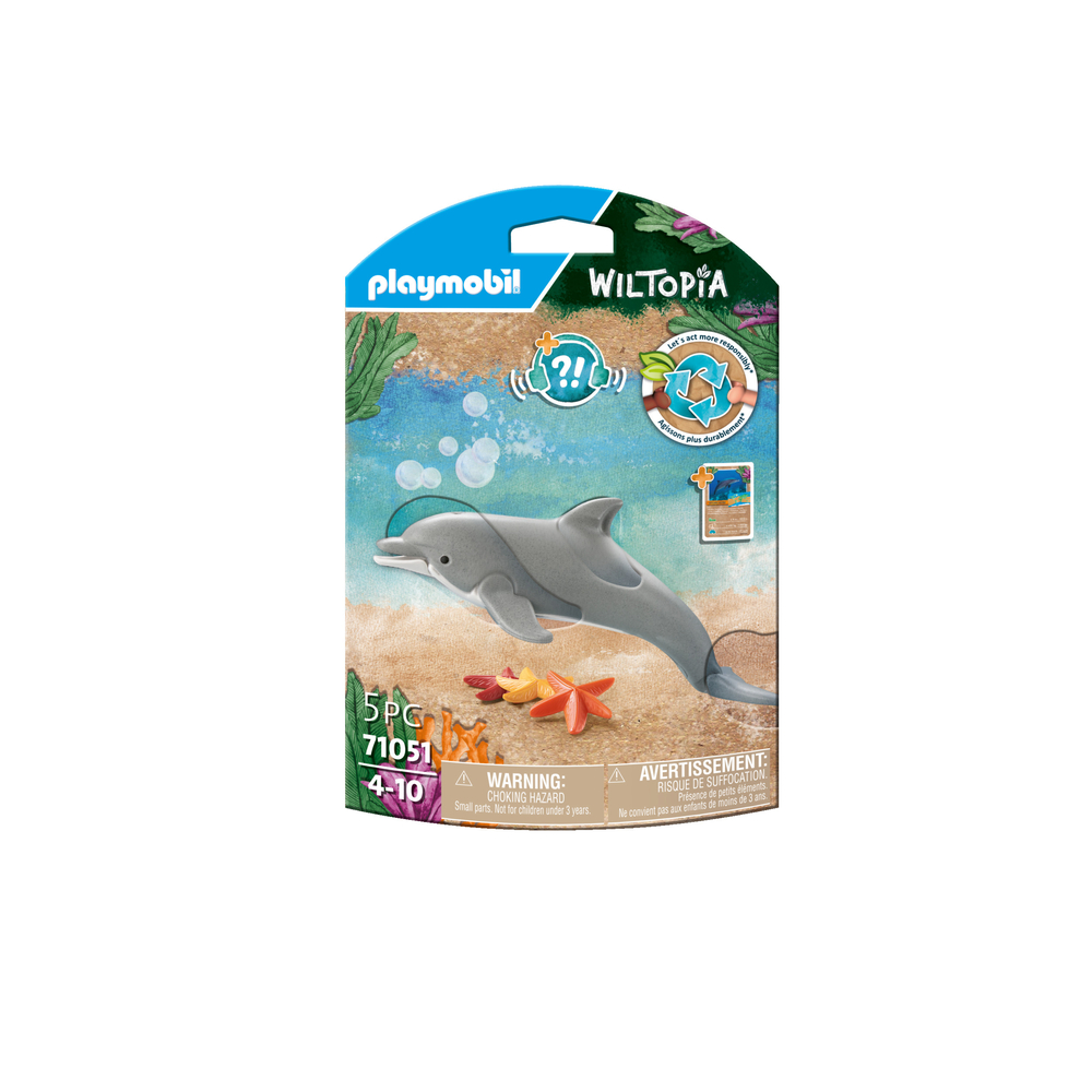 Figurine dauphin pour enfant WILTOPIA en plastique - 5 pièces