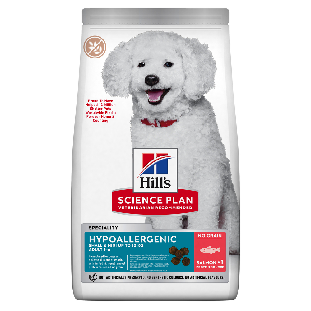 Croquettes chien adulte Hypoallergenic small & mini saumon 1. 5kg