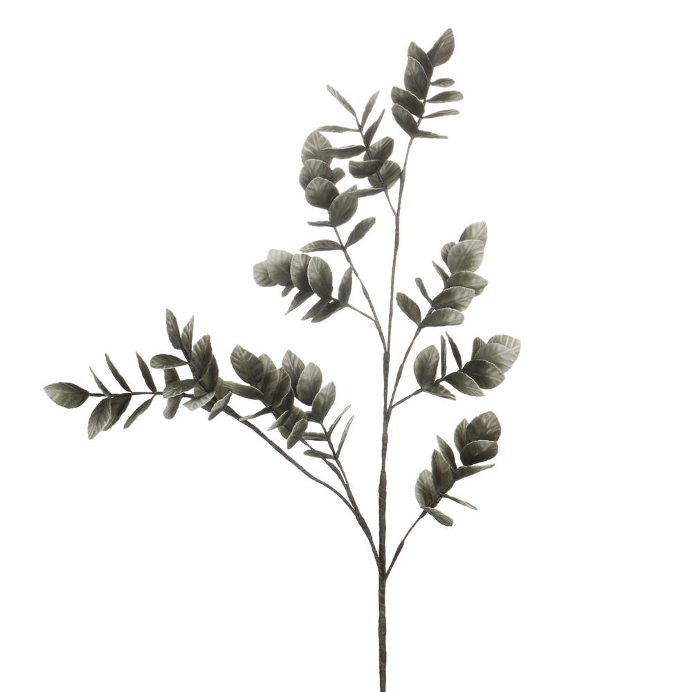 Tige fleur artificielle Théa, coloris eucalyptus - H. 120cm