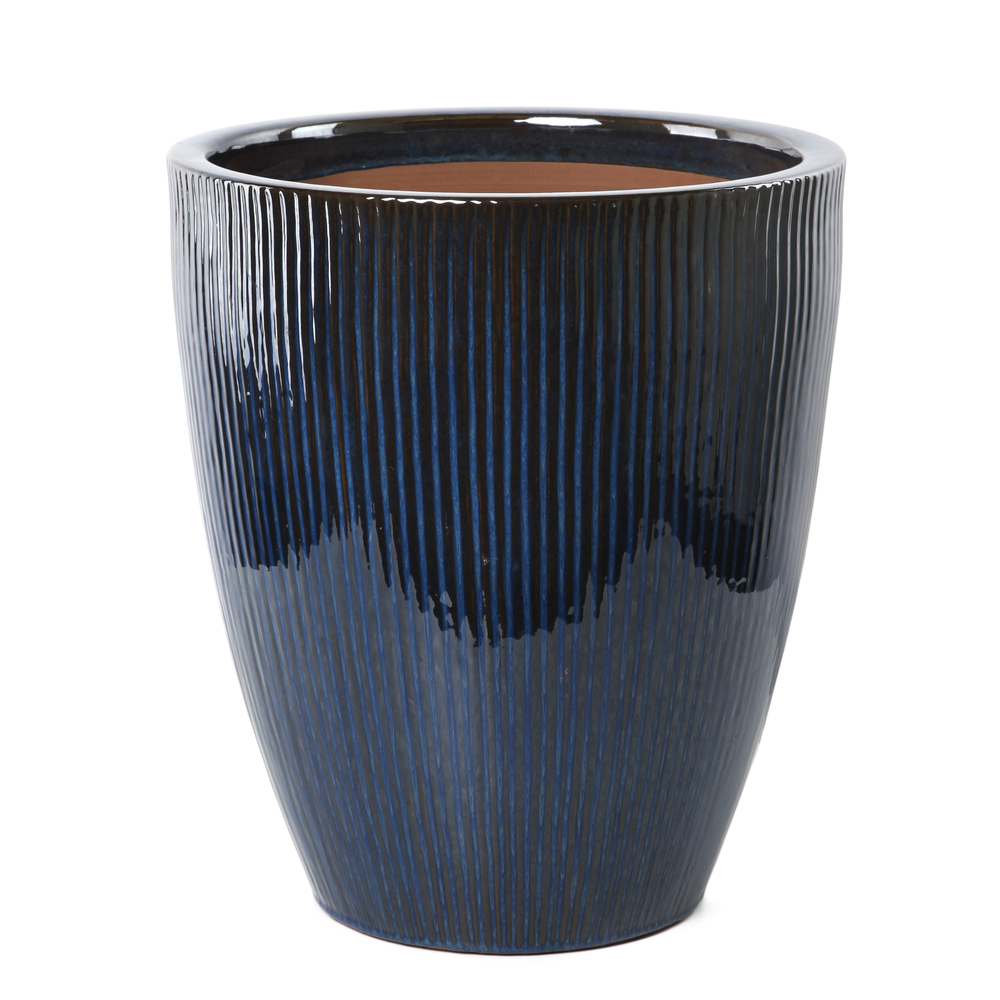 Vase Haut Waterfall en terre cuite émaillée - D. 32,5xH. 37cm