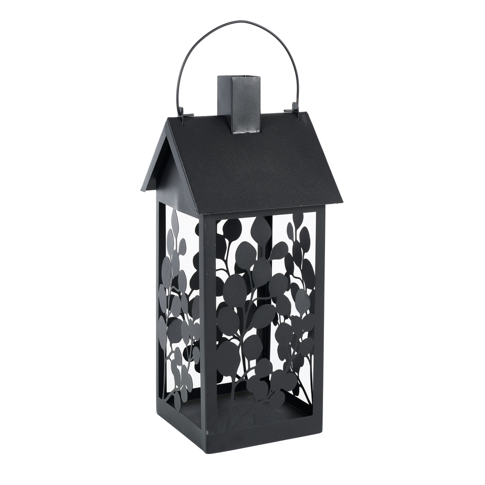 Lanterne d'extérieur pour bougies Calypso, coloris noir 19x19xH. 45cm