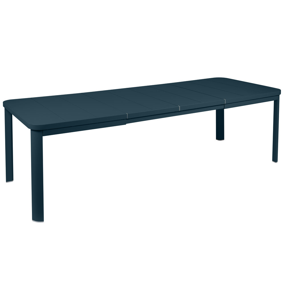 Table Oléron à allonges coloris bleu acapulco 100X155/255 cm