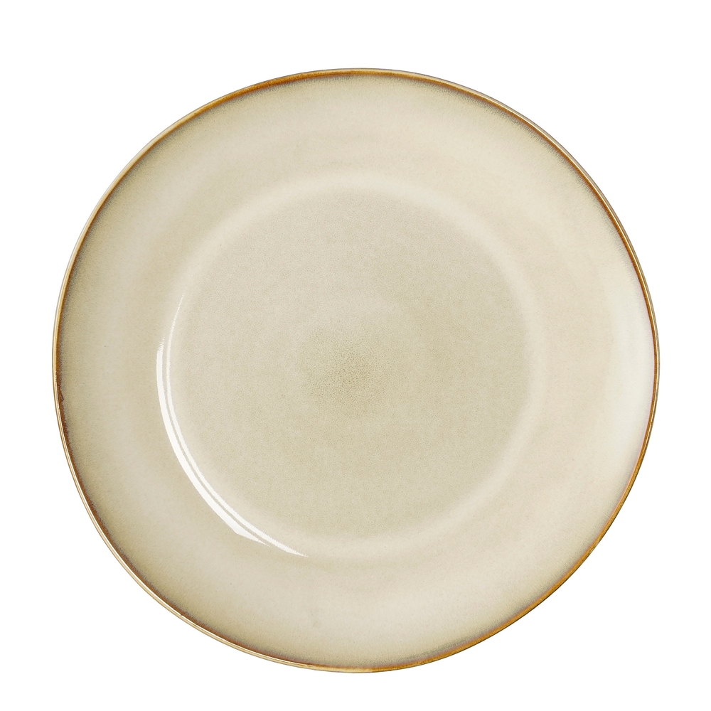 Assiette plate Racco en grès beige - D. 26. 5cm