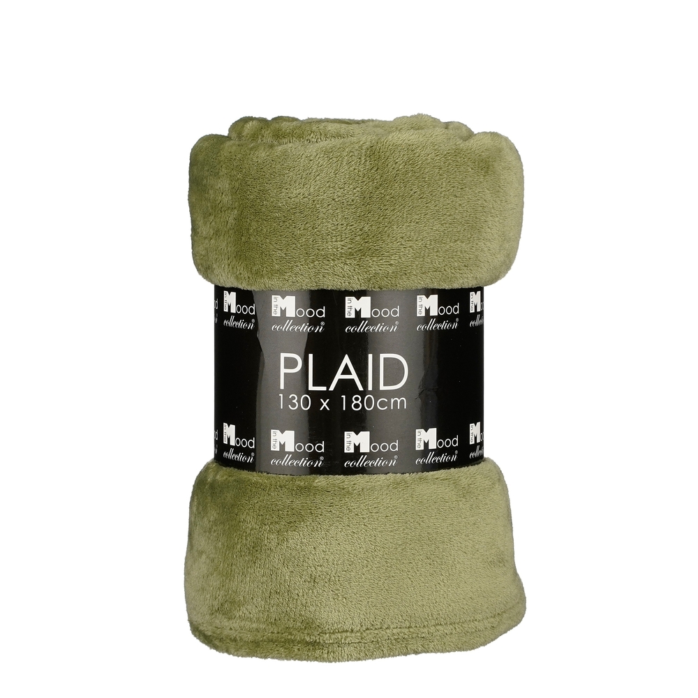 Plaid polaire Famke, coloris vert - 180x130cm