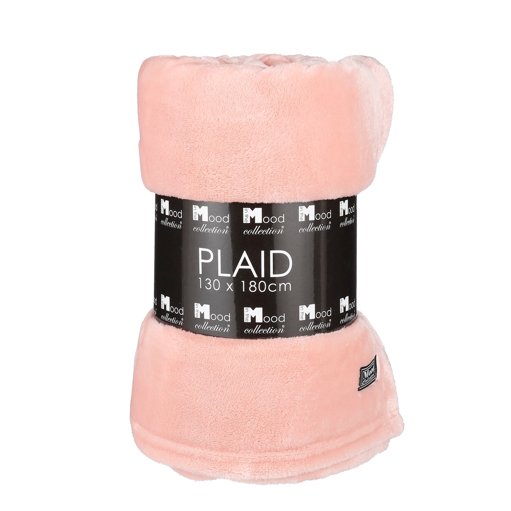 Plaid polaire Famke, coloris pêche - 180x130cm