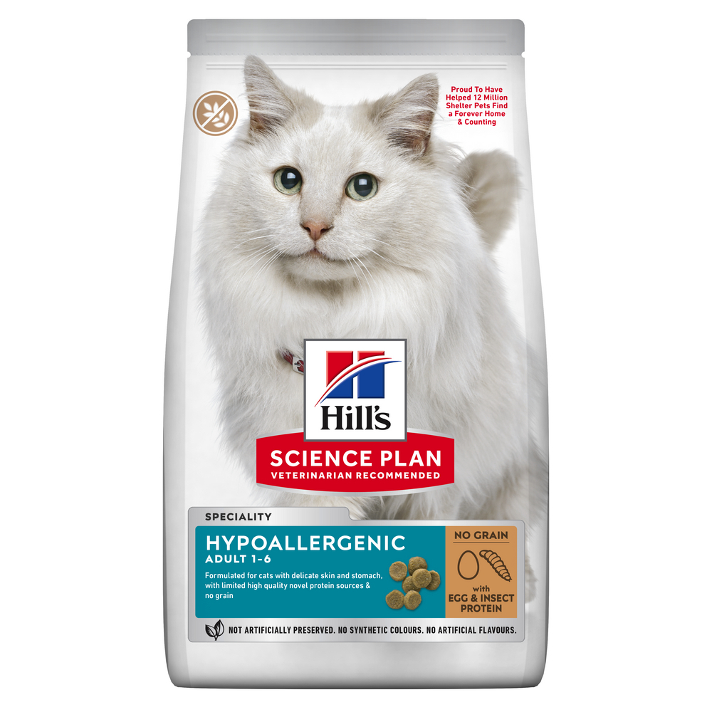 Croquettes pour chat Adulte Hypoallergenic Insectes et oeuf - 1,5kg.