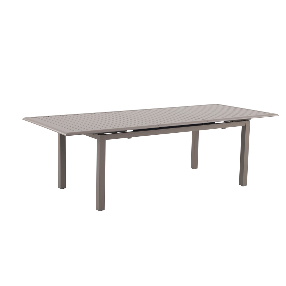 Table de jardin rectangulaire extensible ARIA sable 89/249x100x76cm