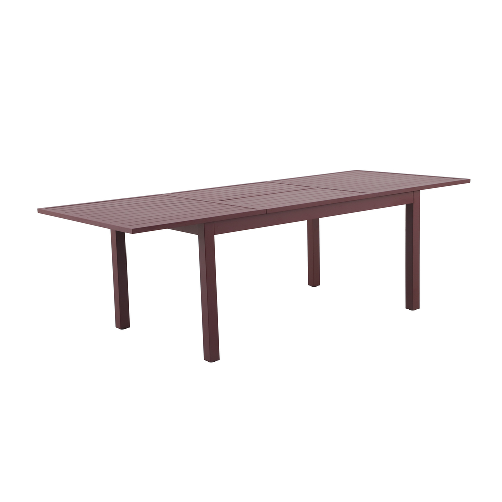 Table de jardin rectangulaire extensible ATLAS grenat 60/240x98x76cm