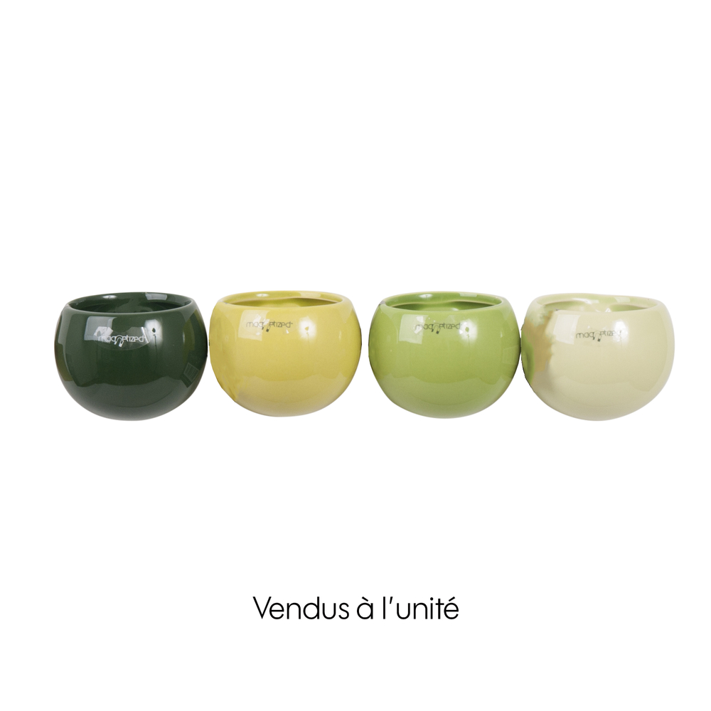Cache-pot vert magnétique, plusieurs coloris disponibles - D. 8cm