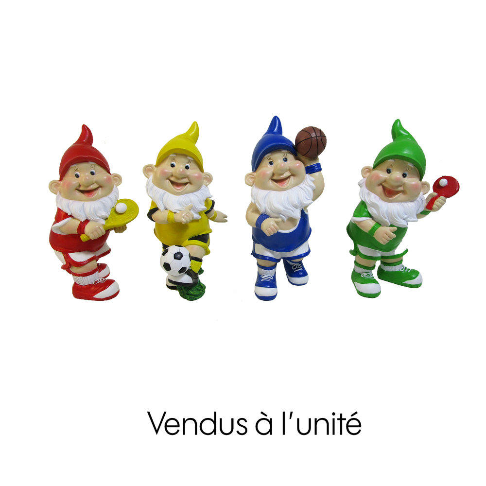 Nain de jardin sportif, en polyrésine - H. 22cm