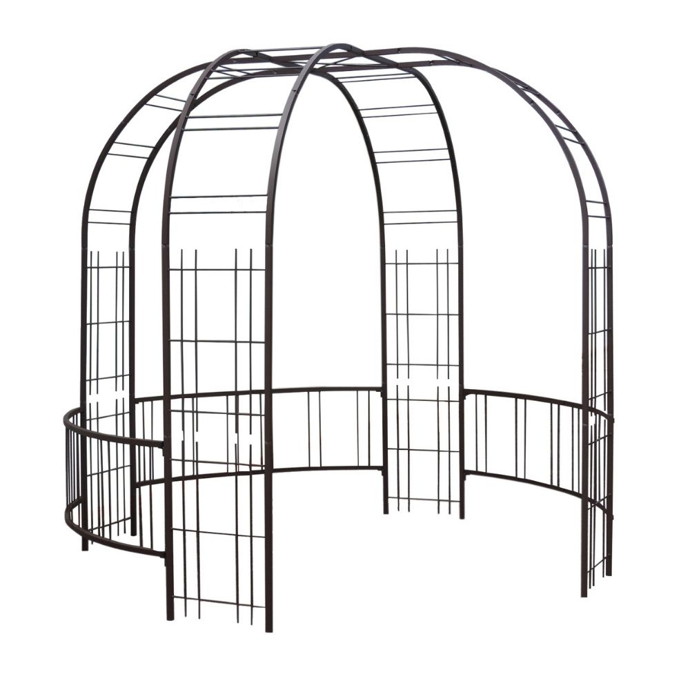 Kiosque premium tube carré 25mm, en fer vieilli - P265xl265xH250 cm